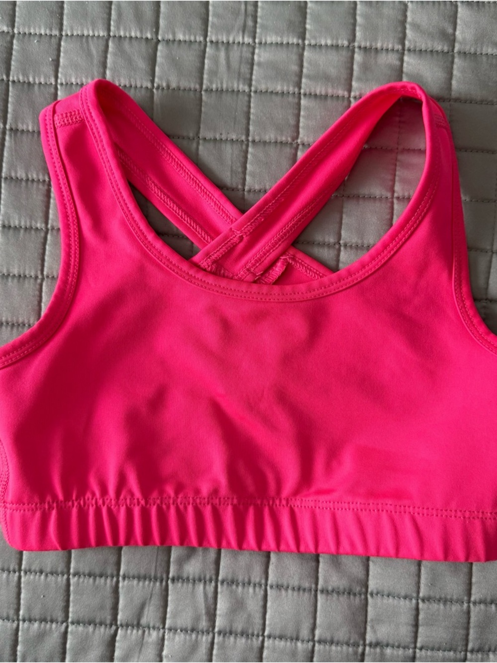 Hot Pink Athletic Sports Bra - Crossback